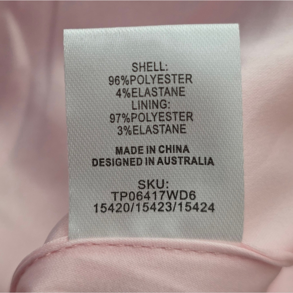 Meshki Krista Strapless Suiting Top Pink Off Shoulder Double Breasted Peplum - Picture 10 of 10